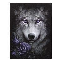 19X25CM WOLF ROSES CANVAS PLAQUE BY SPIRAL DIRECT