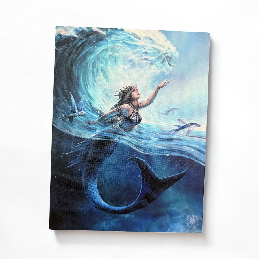 19X25CM WATER ELEMENT SORCERESS CANVAS PLAQUE BY ANNE STOKES